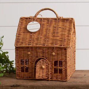 Woven House Basket With Handle NEW